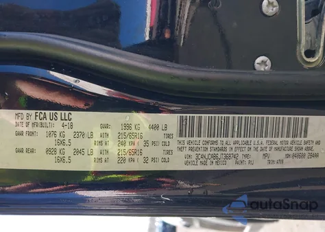 2018 Jeep Compass Sport Fwd из США, поврежденный, VIN 3C4NJCAB6JT368742